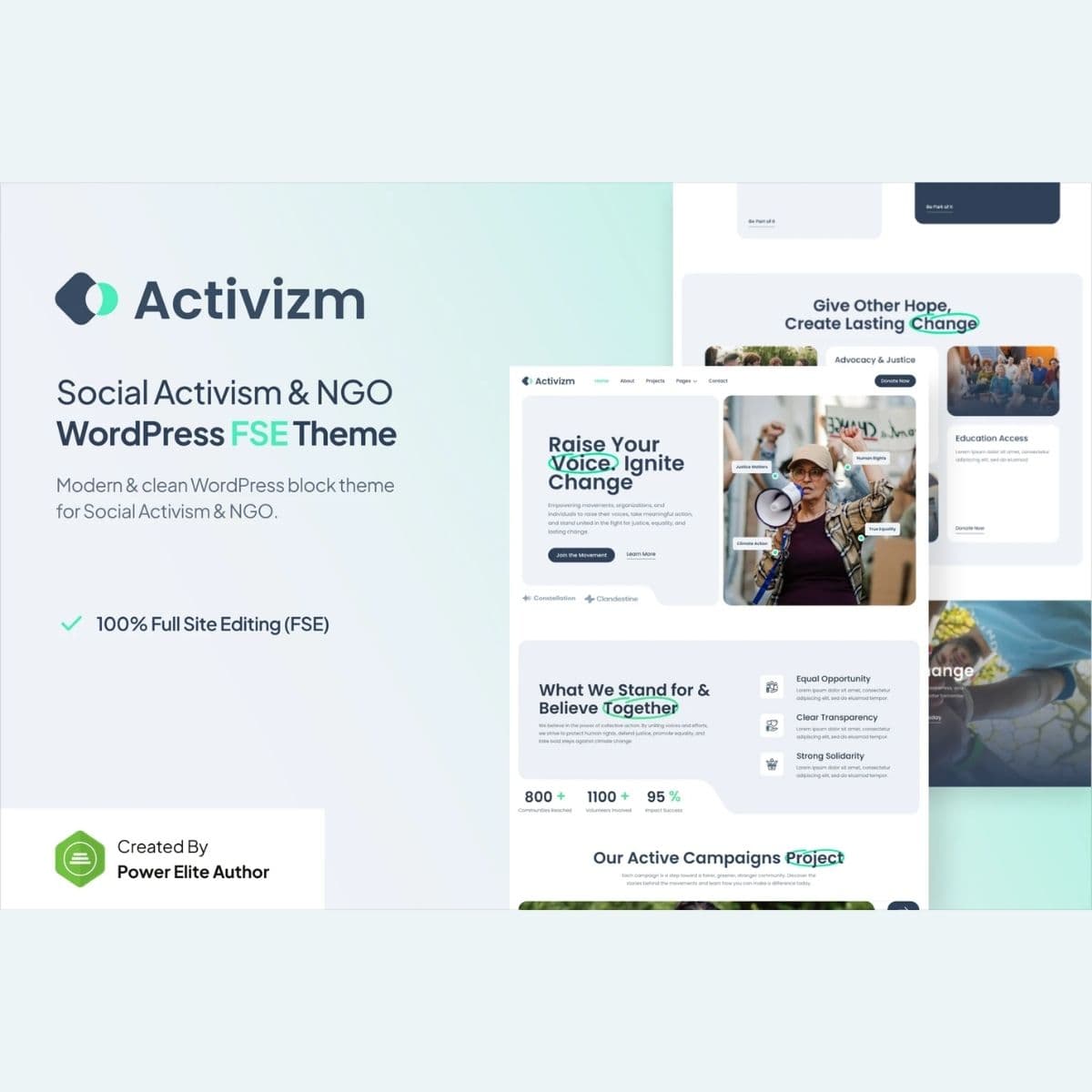 Activizm – Social Activism & NGO Gutenverse FSE WordPress Theme