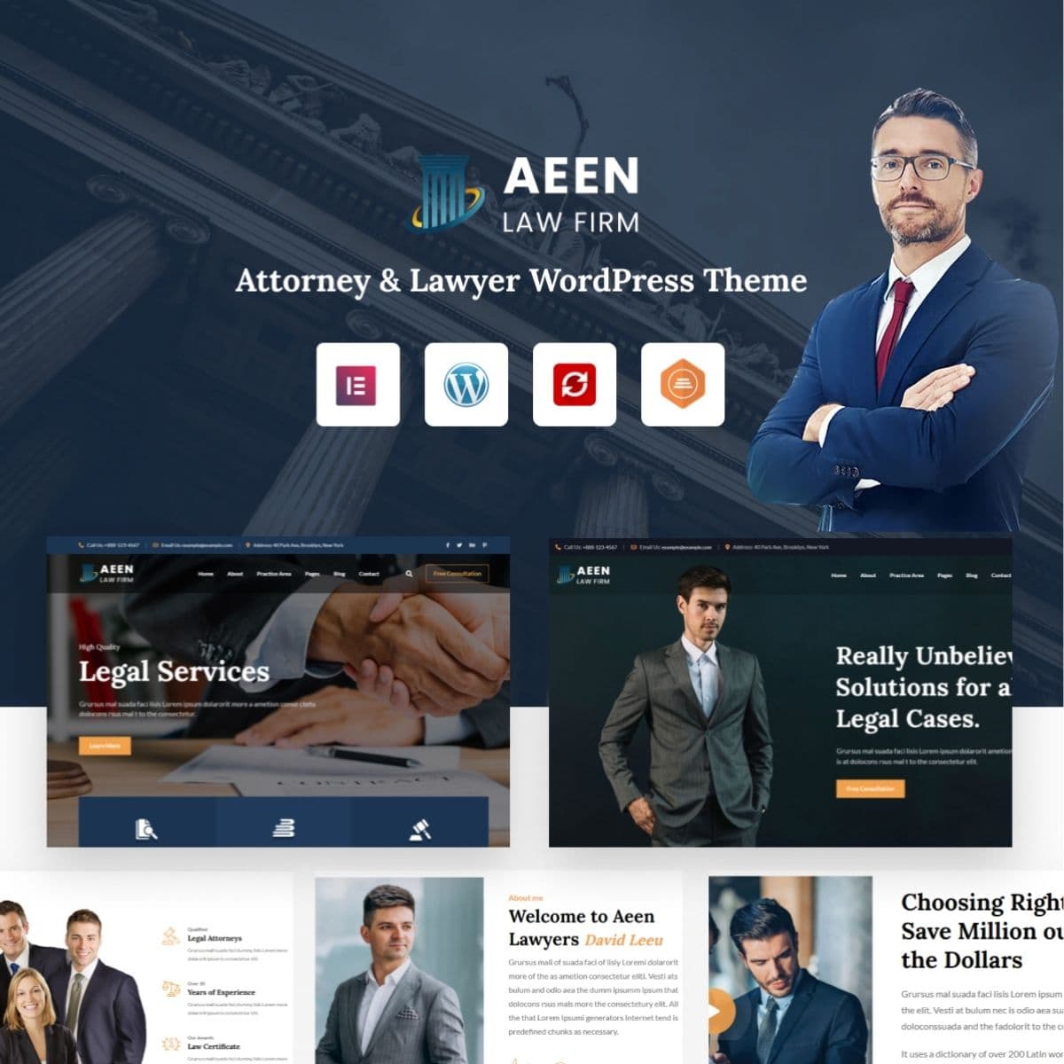 Aeen - Attorney and Lawyer WordPress Theme