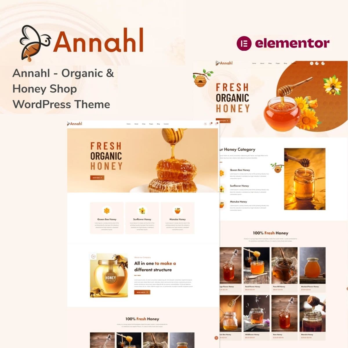 Annahl - Organic & Honey Shop WordPress Theme