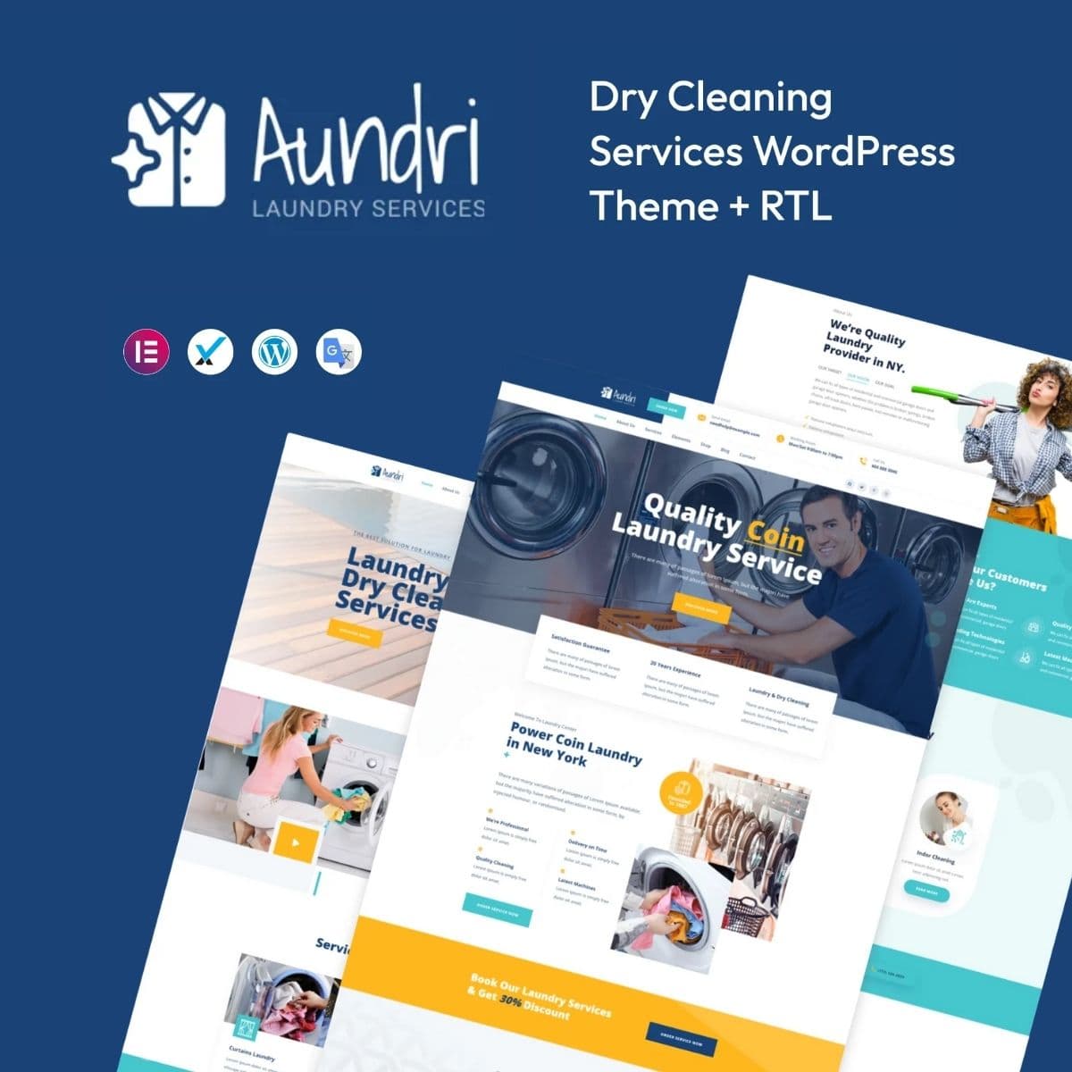 Aundri - Dry Cleaning Services WordPress Theme + RTL