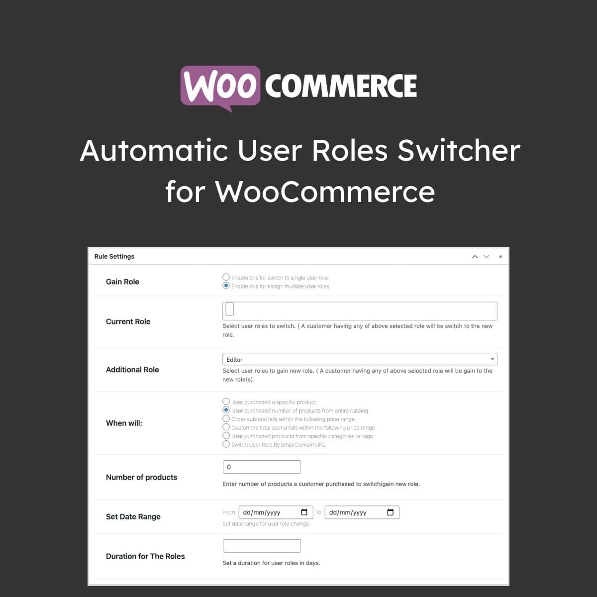 Automatic User Roles Switcher for WooCommerce