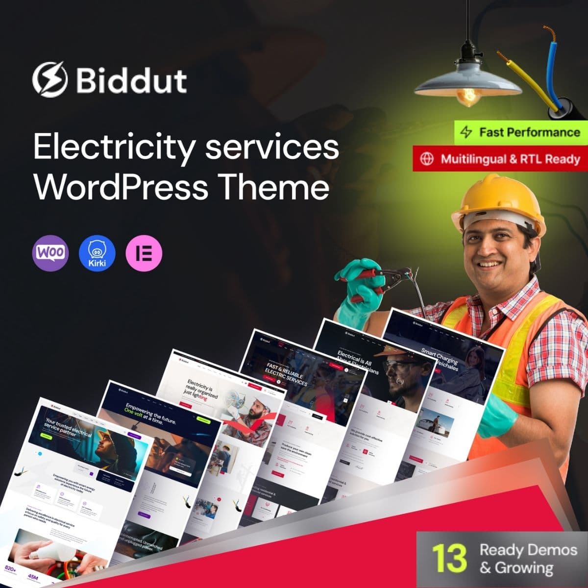 Biddut - Electricity Services WordPress Theme