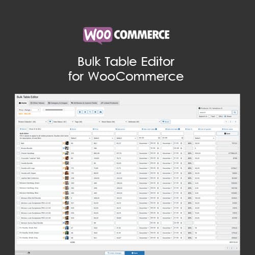 Bulk Table Editor for WooCommerce