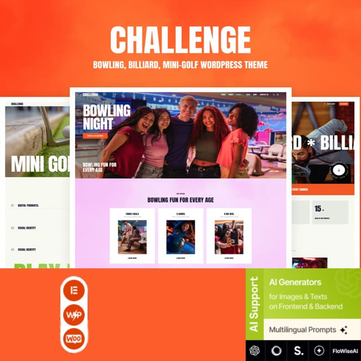 Challenge - Bowling, Billiard & Mini-Golf WordPress Theme