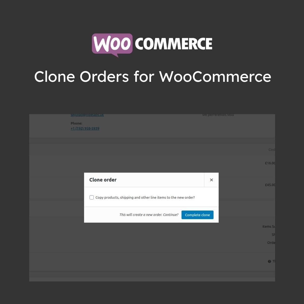 Clone Orders for WooCommerce