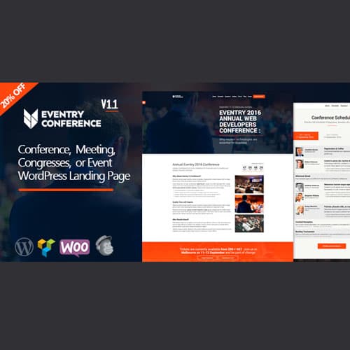 Eventry - Conference Meetup Landing Page WordPress Theme