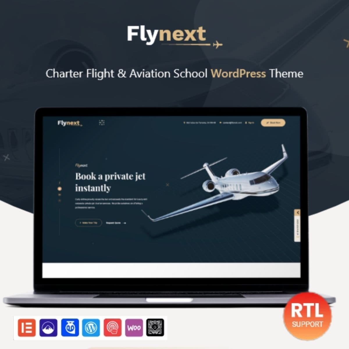 Flynext - Multipurpose Aviation WordPress Theme + RTL