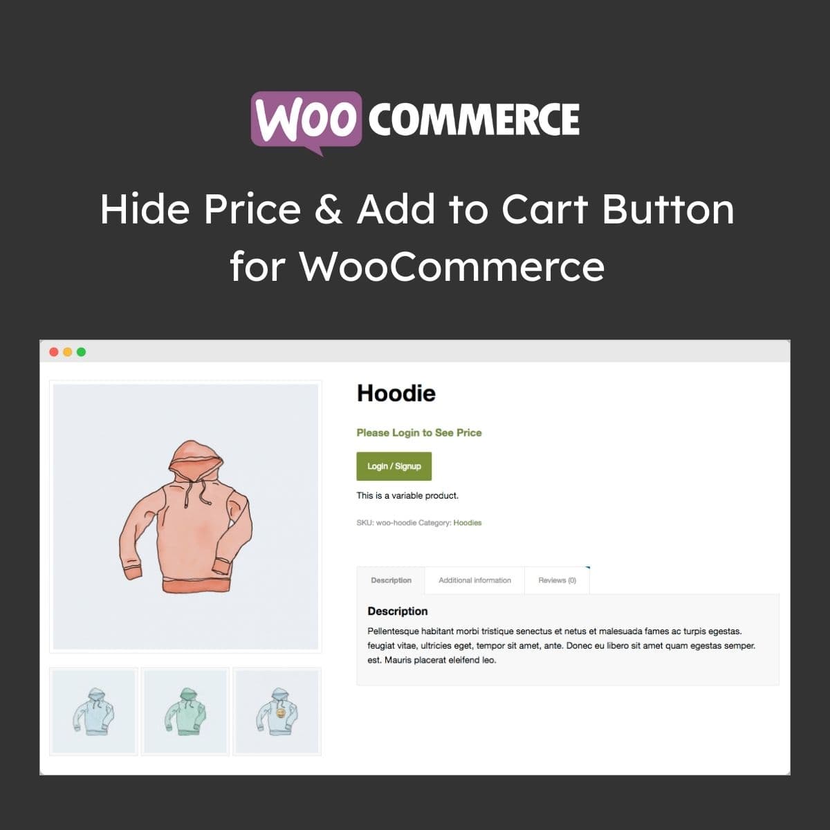 Hide Price & Add to Cart Button for WooCommerce