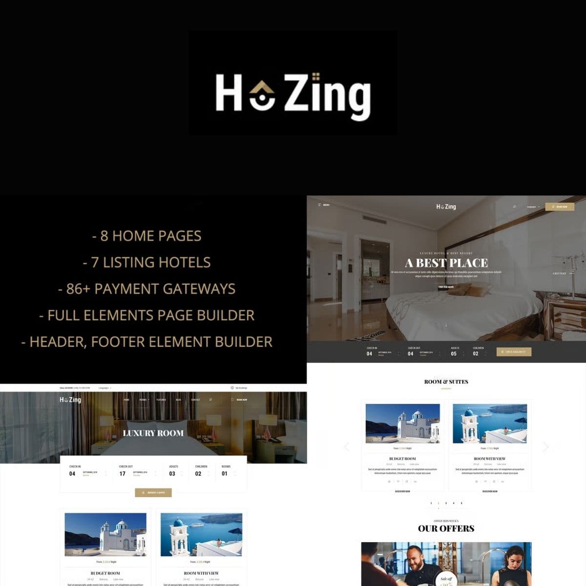 Hozing - Hotel Booking WordPress Theme