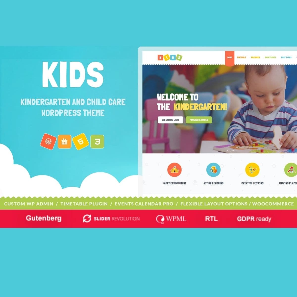 Kids - Day Care & Kindergarten WordPress Theme for Children