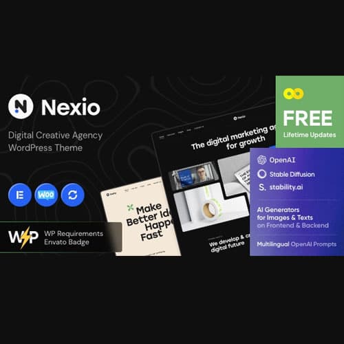 Nexio - Digital Creative Agency WordPress Theme + AI