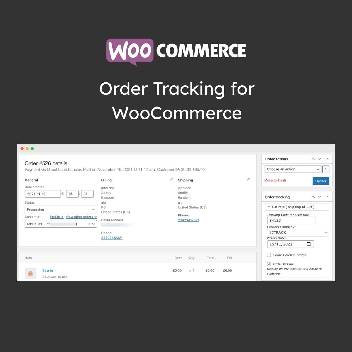 Order Tracking for WooCommerce