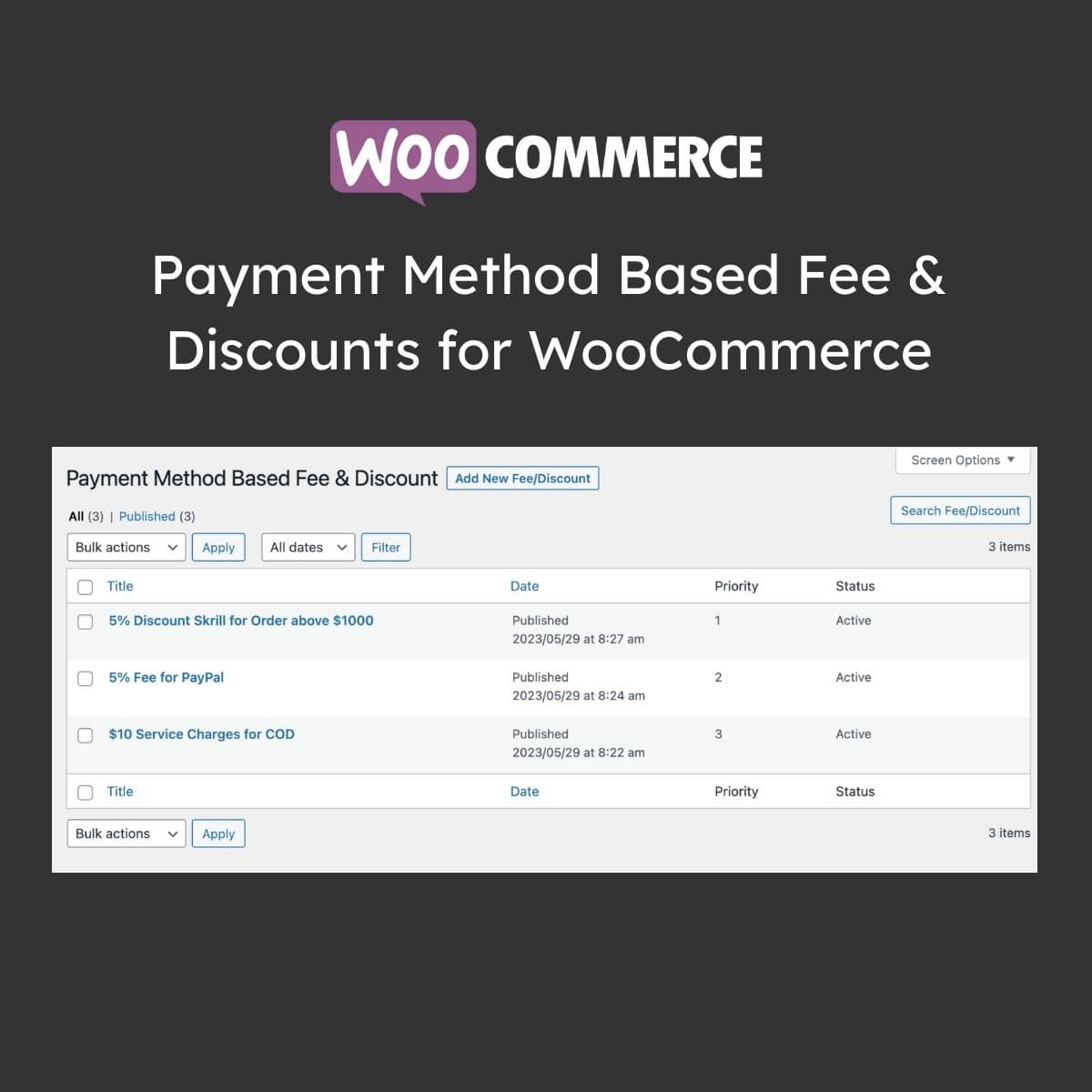 Payment Method Based Fee & Discounts for WooCommerce