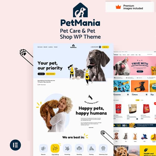 PetMania - Pet Care Shop Ecommerce WordPress Theme
