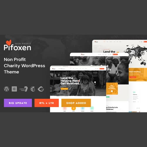 Pifoxen - Nonprofit Charity WordPress Theme