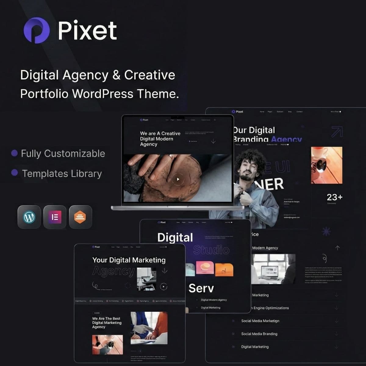 Pixet - Creative Portfolio & Digital Agency WordPress Theme