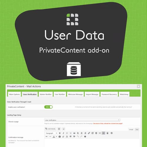 PrivateContent - User Data Add-on