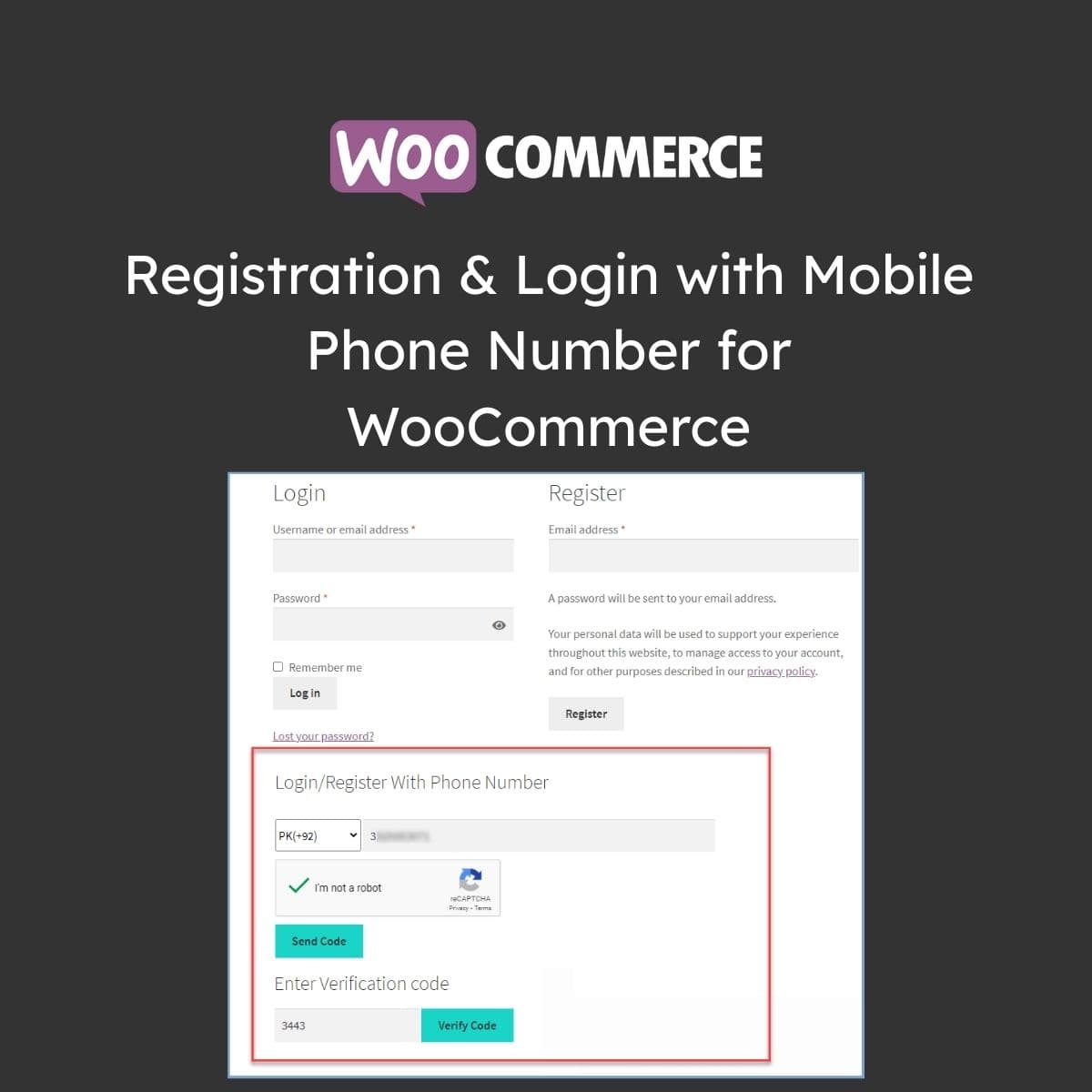 Registration & Login with Mobile Phone Number for WooCommerce