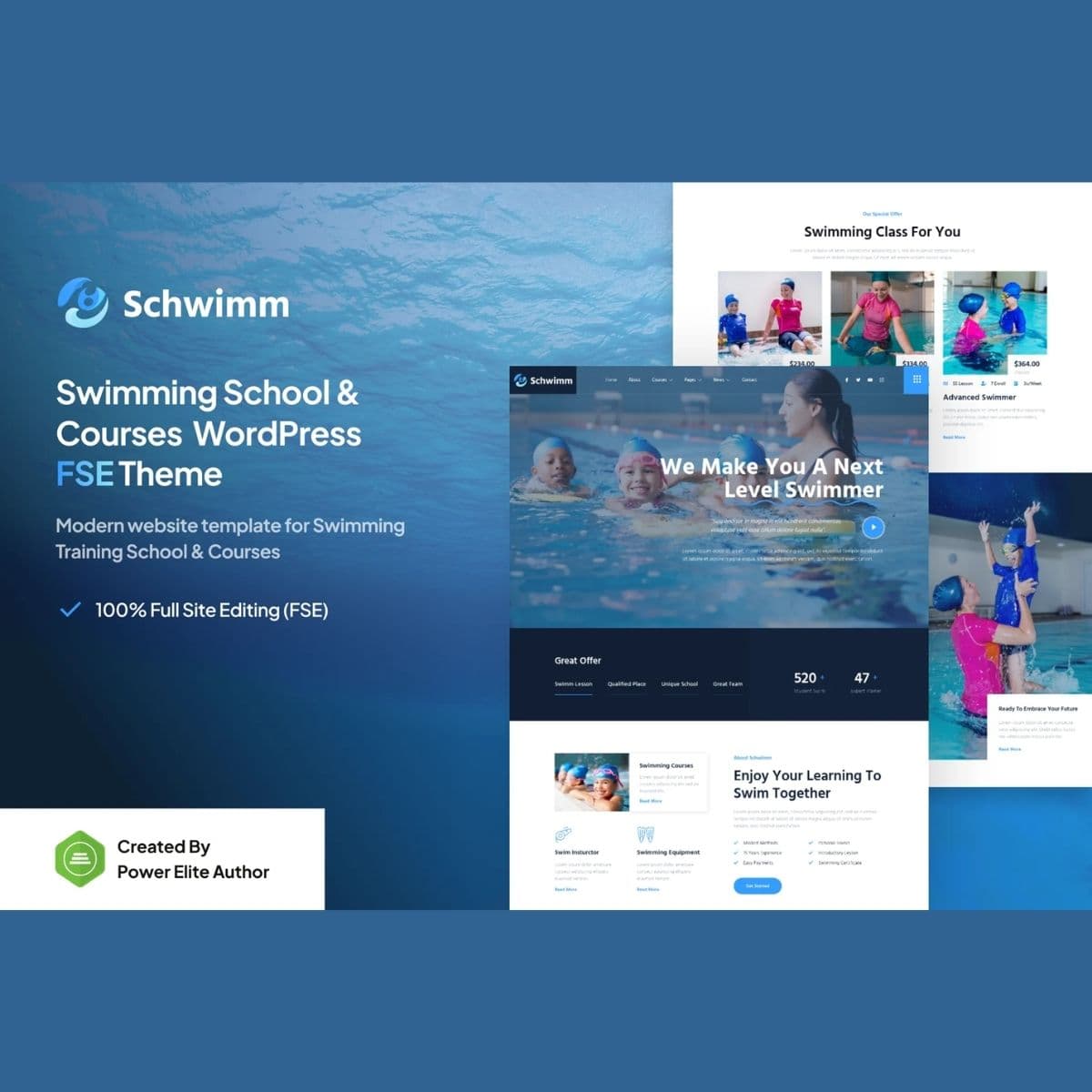 Schwimm – Swimming School & Course Gutenverse FSE WordPress Theme