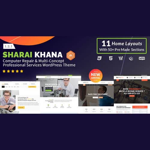Sharai Khana - Computer Repair & Multi-Concept Professional Services WordPress Theme