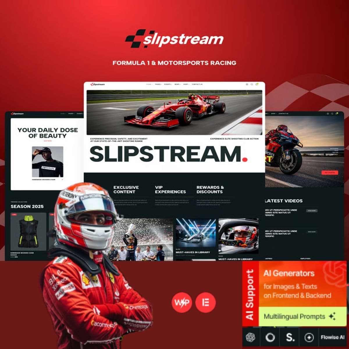 Slipstream - Formula 1 & Motorsports Racing WordPress Theme