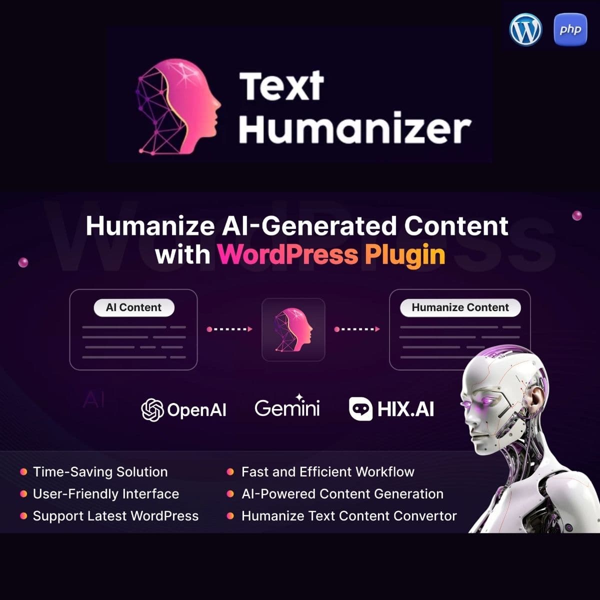 TextHumanizer - Humanize AI Content Generator WordPress Plugin