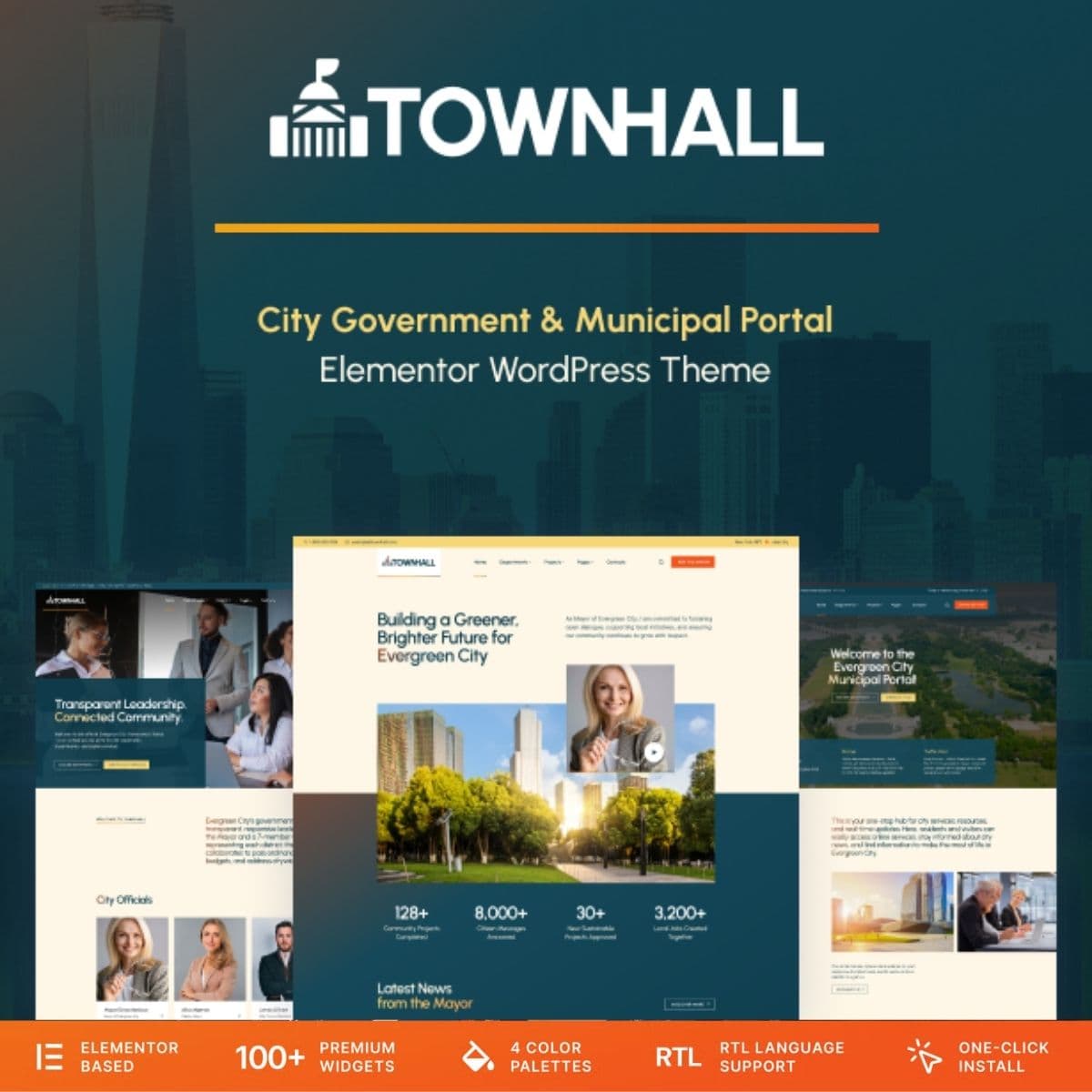 Town Hall - Municipal Portal & Local City Government WordPress Theme