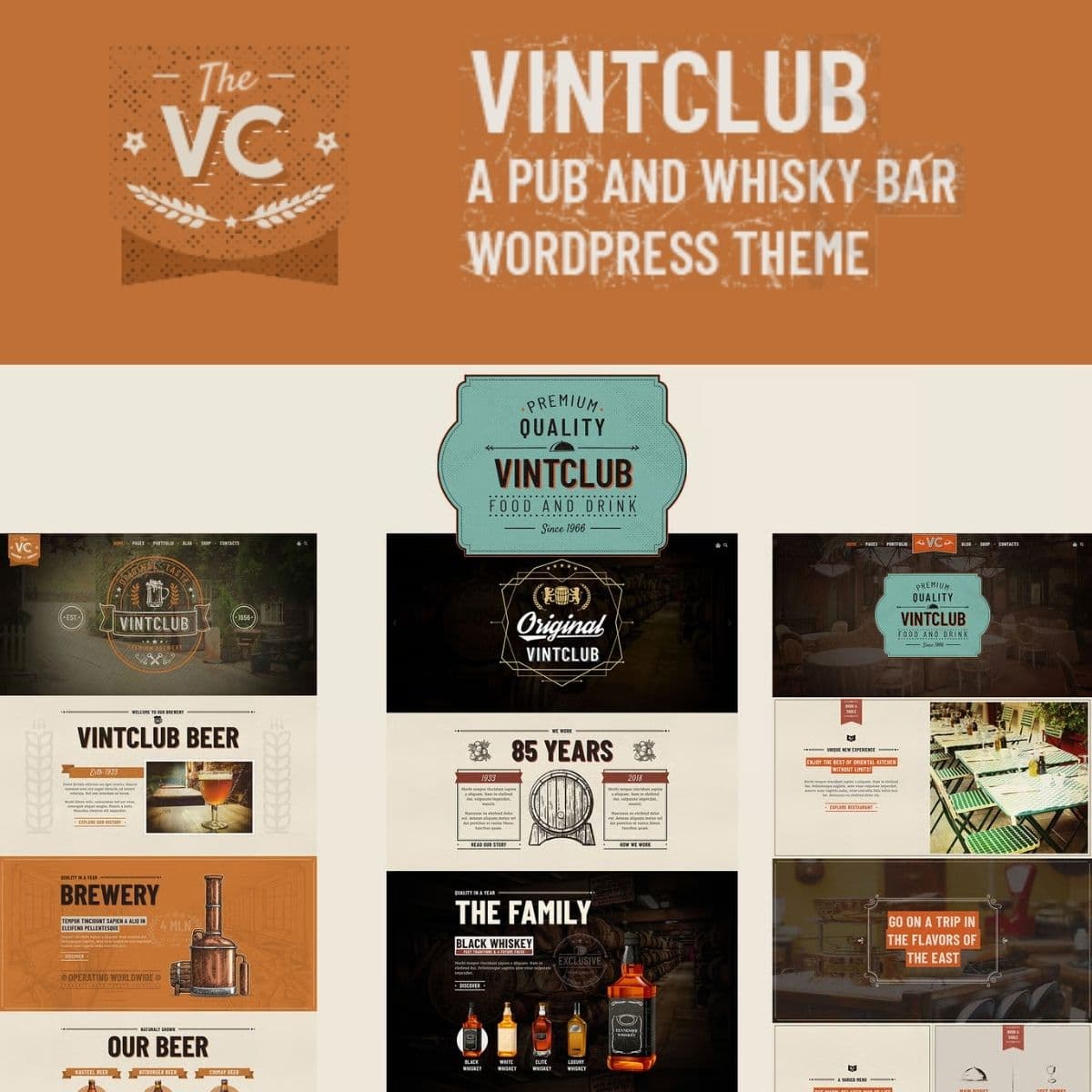 VintClub - A Pub and Whisky Bar WordPress Theme