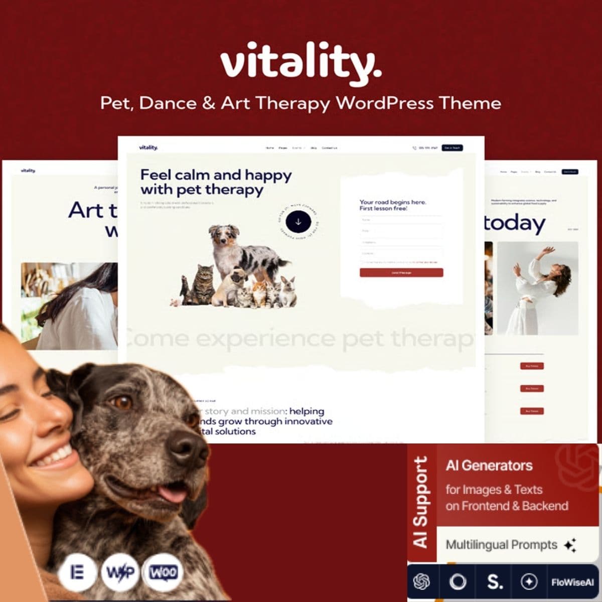 Vitality - Pet, Dance & Art Therapy WordPress Theme