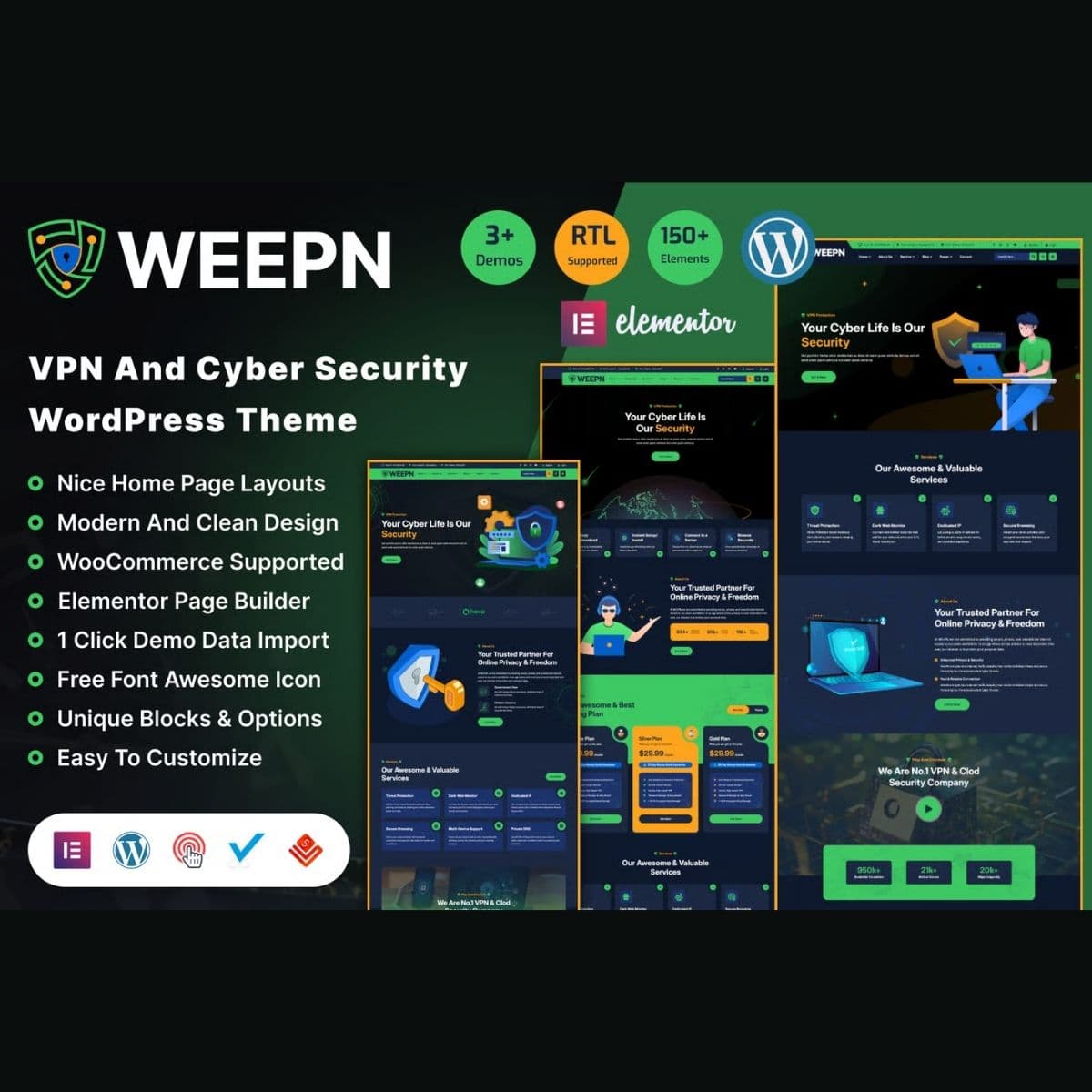 Weepn - VPN Technology & Cloud Service RTL WordPress Theme