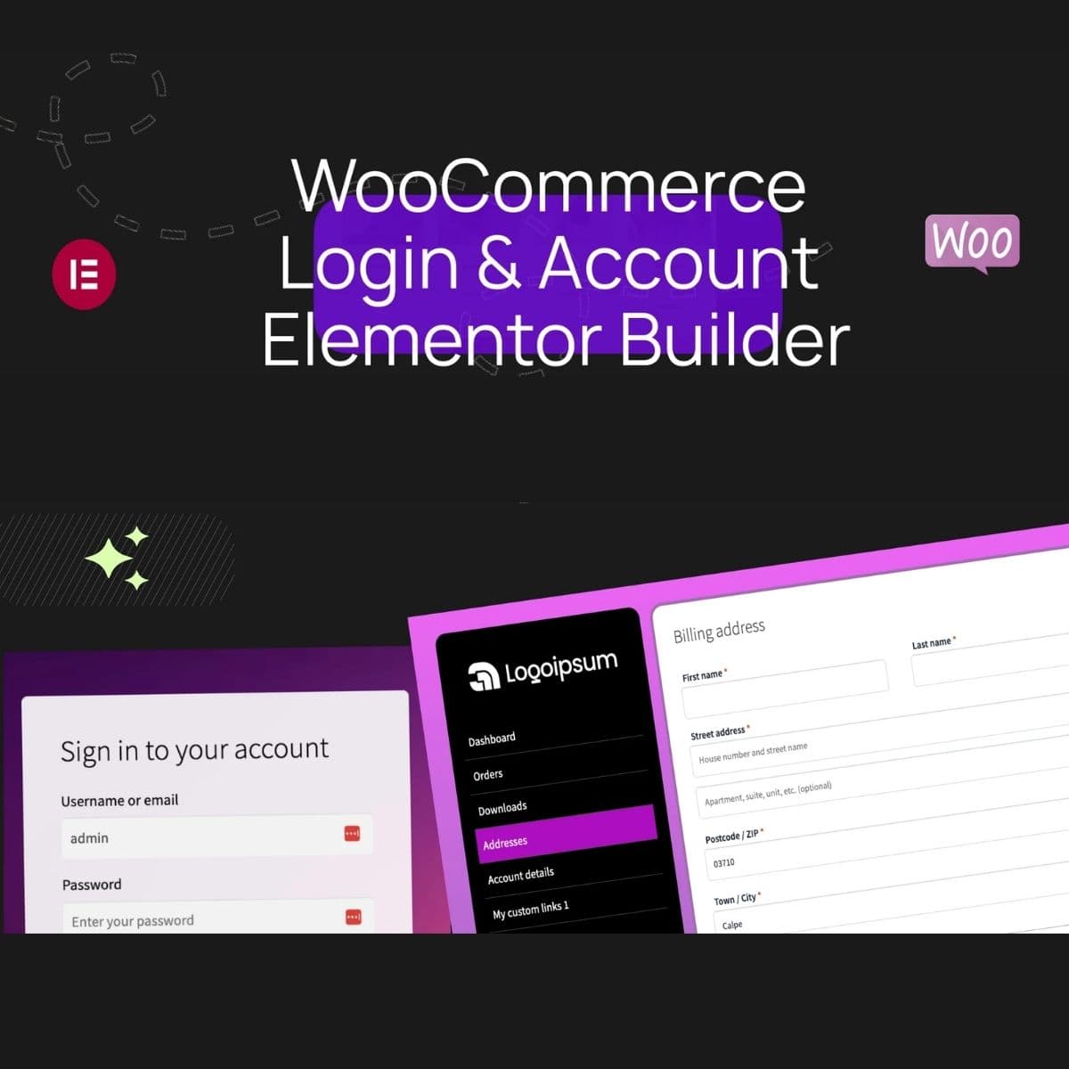 WooCommerce Login & Account Pages for Elementor