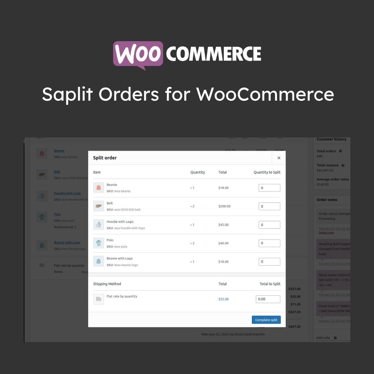 Split Orders for WooCommerce