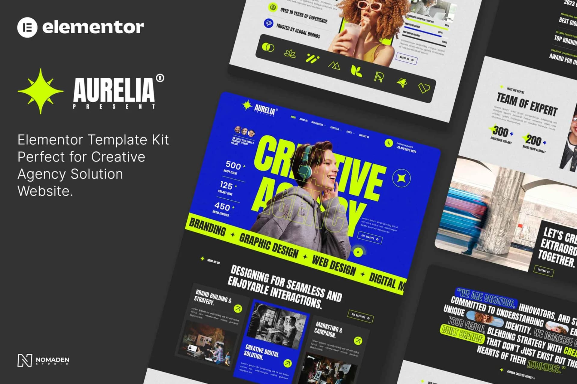 Aurelia - Creative Agency Elementor Template Kit 