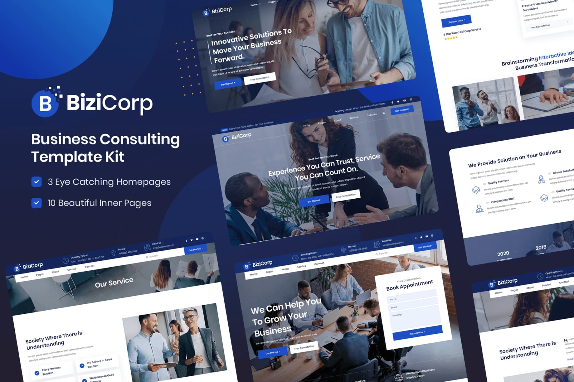 Screenshot of BiziCorp interface