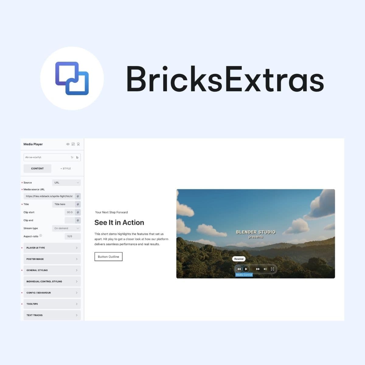 Screenshot of BricksExtras interface