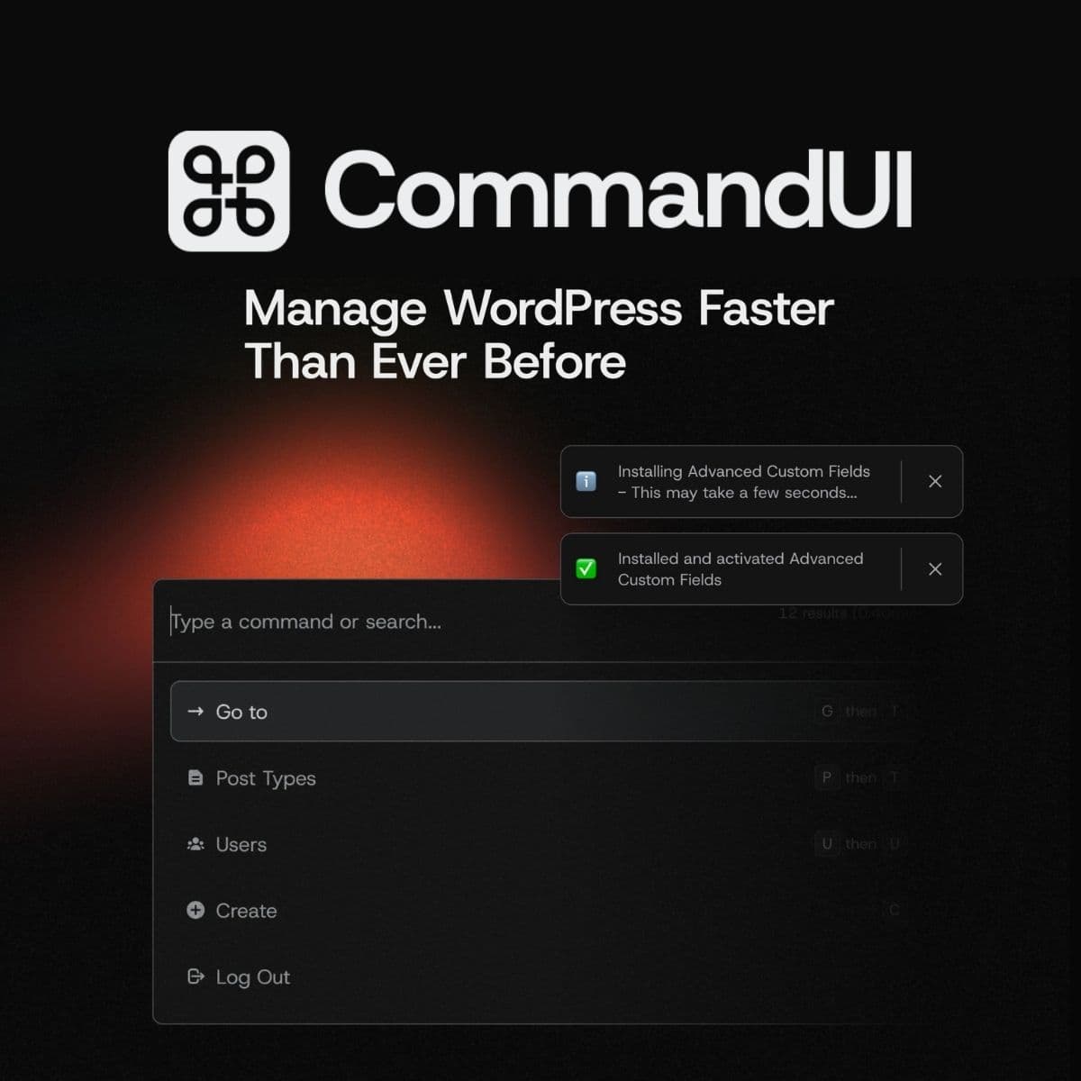 Screenshot of CommandUI interface