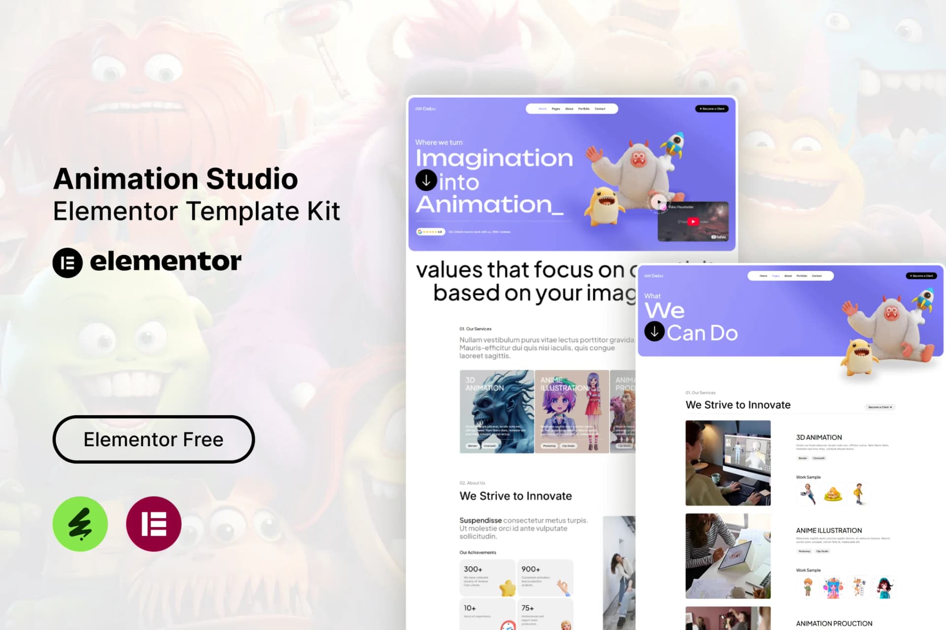 Debv - Animation Studio Elementor Template Kit