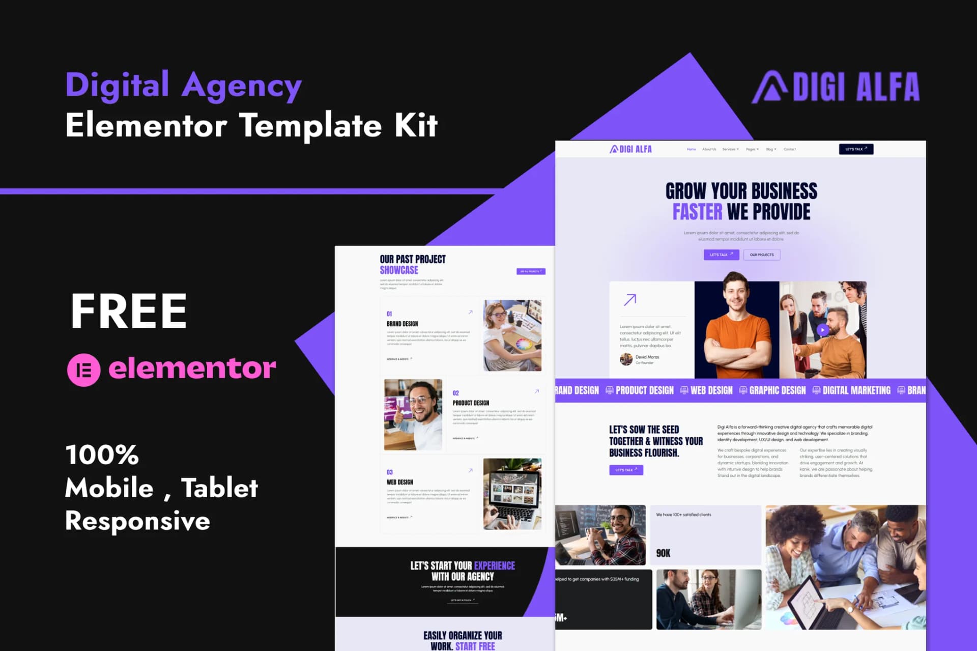 DigiAlfa - Digital Agency Elementor Template Kit 