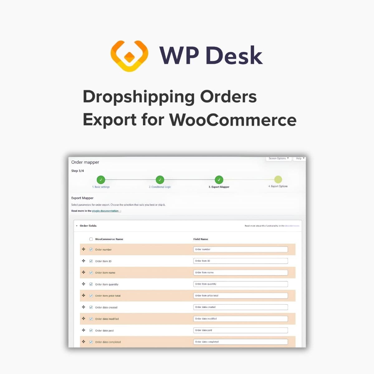 Screenshot of WPDesk - Dropshipping Orders Export for WooCommerce interface