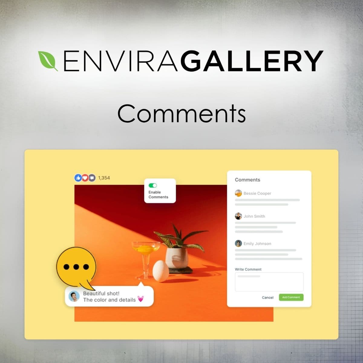 Screenshot of Envira Gallery - Comments interface