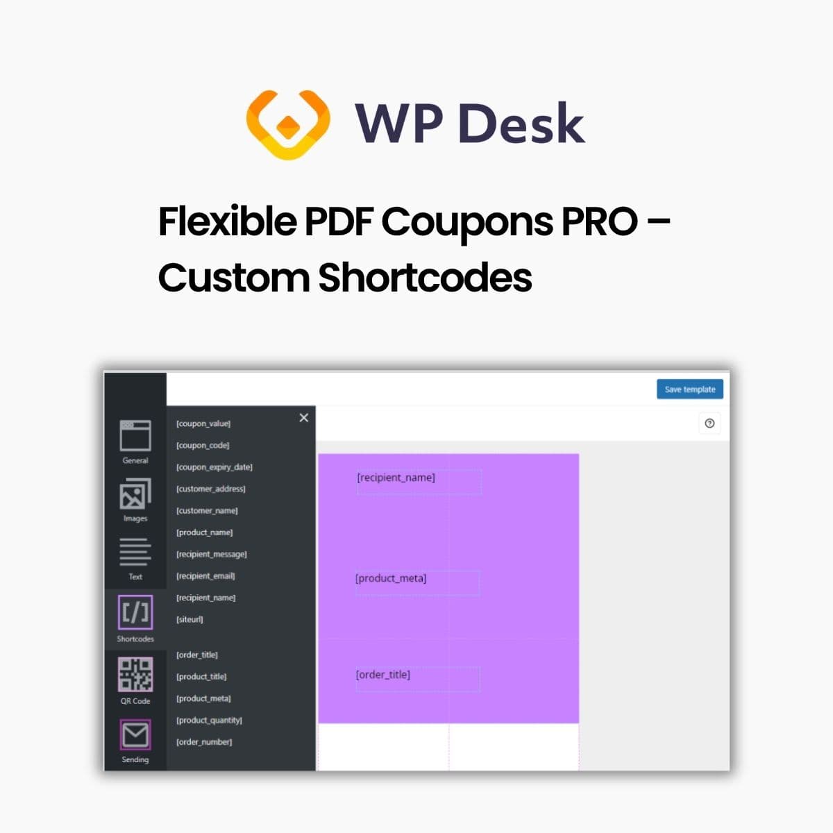 Screenshot of WPDesk - Flexible PDF Coupons PRO interface