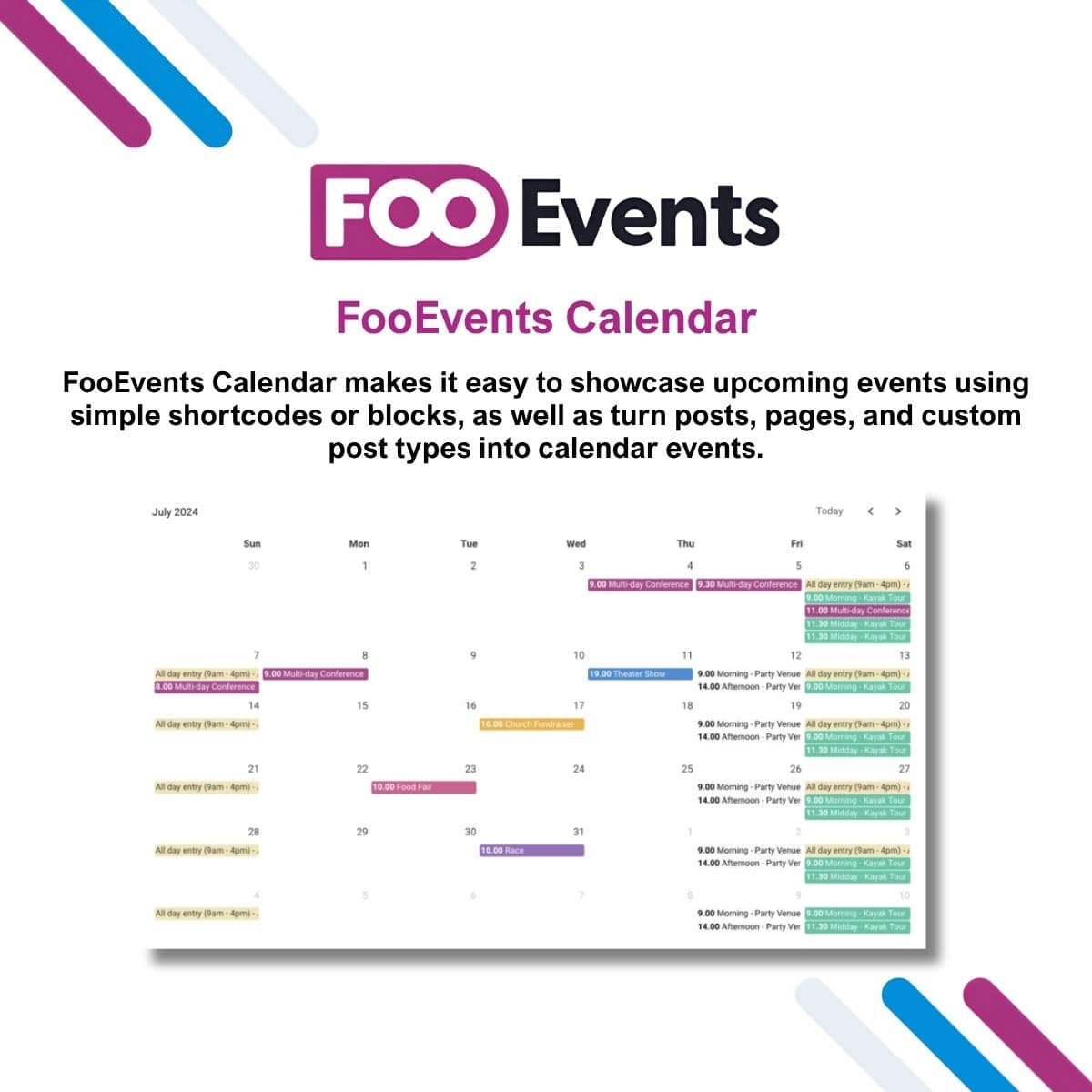 Screenshot of FooEvents Calendar interface