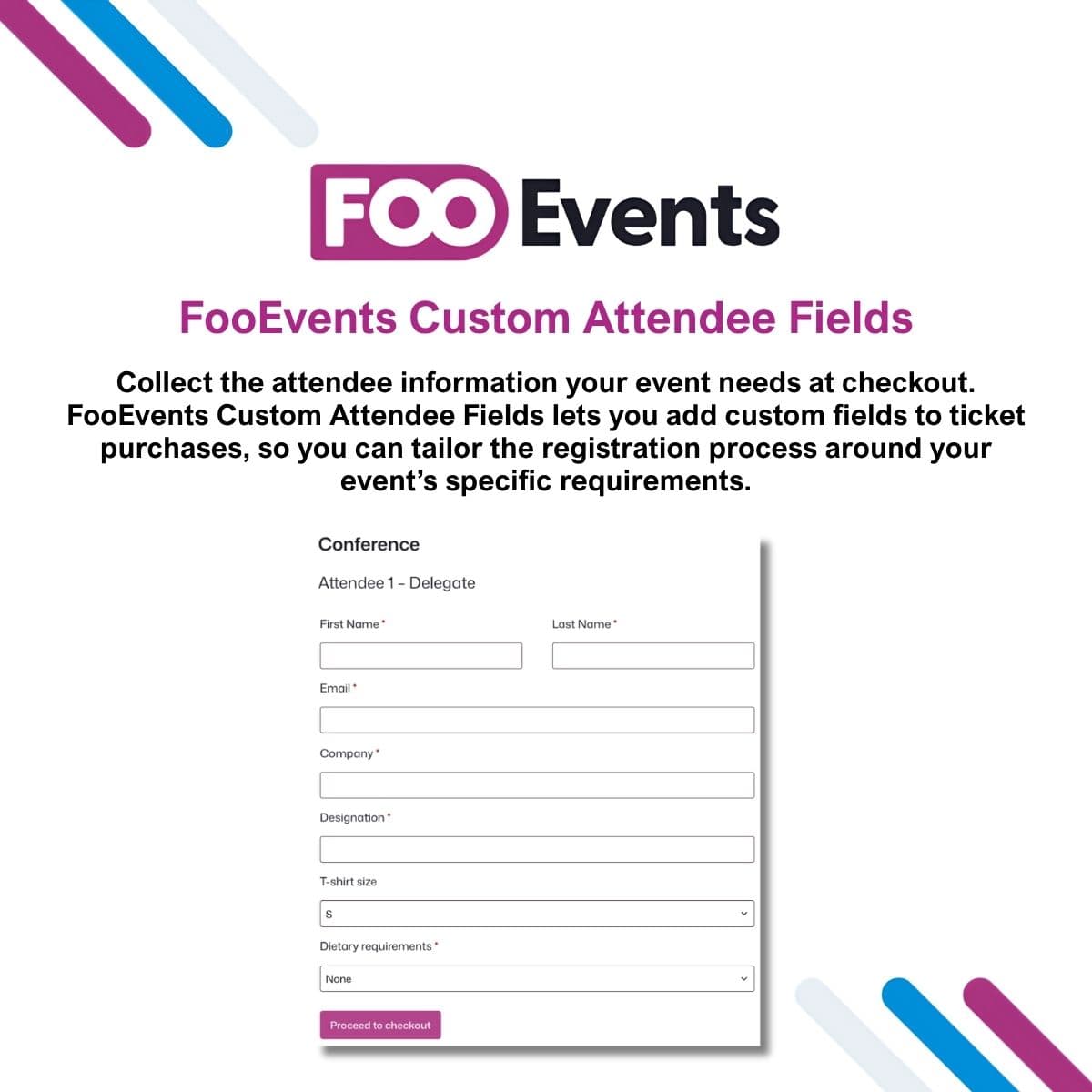 Screenshot of FooEvents Custom Attendee Fields interface