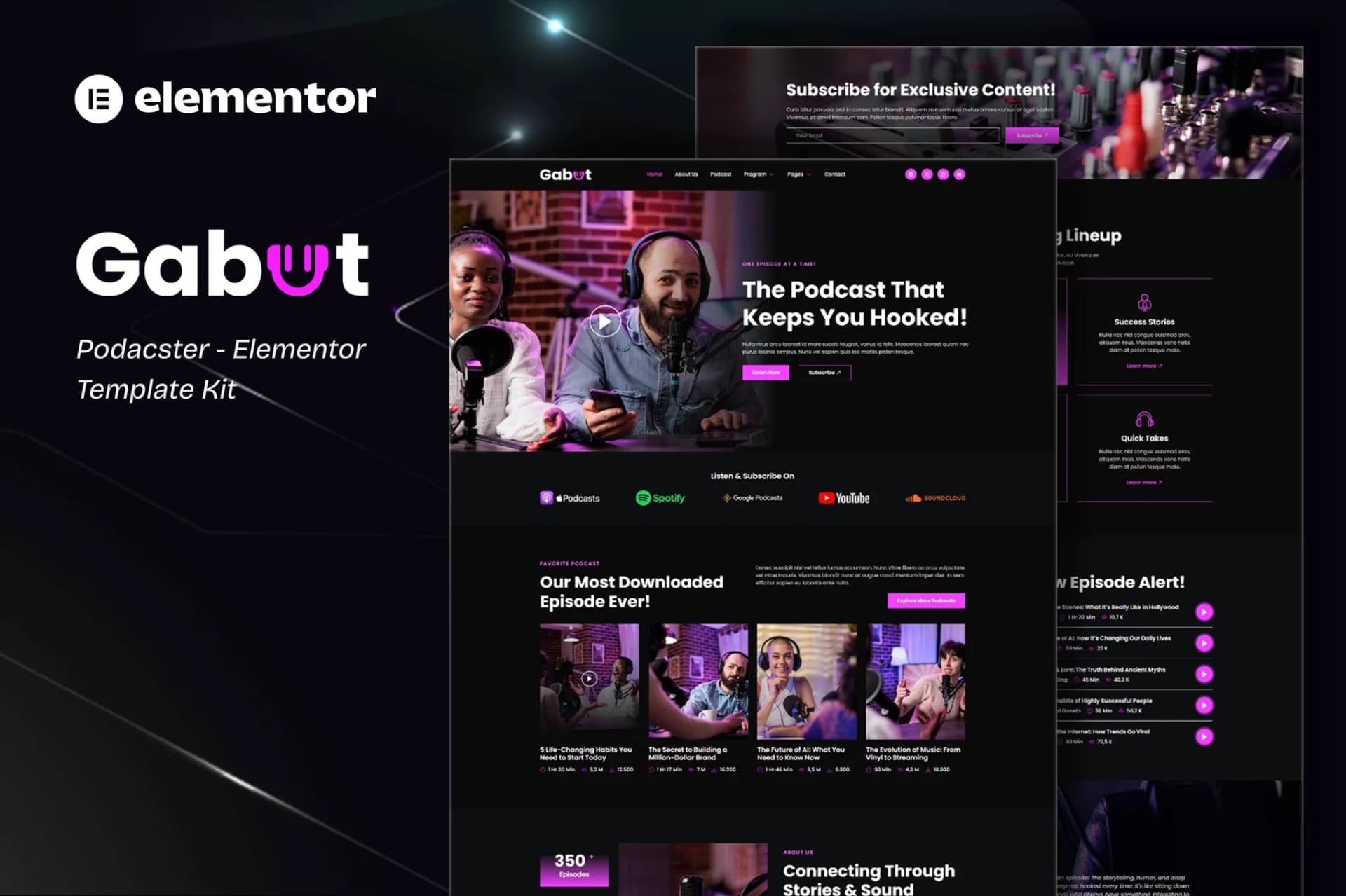 Gabut - Podcaster Elementor Template Kit 