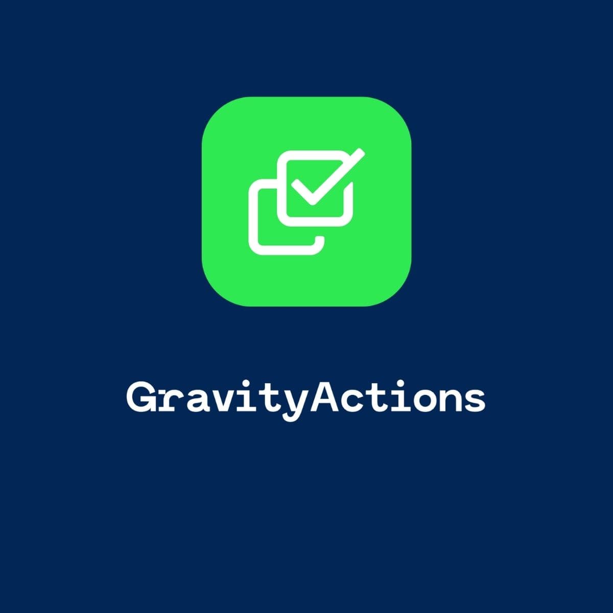 Screenshot of GravityActions interface