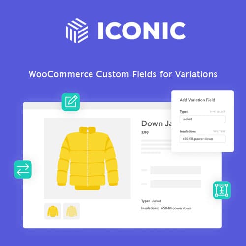 Screenshot of Iconic WooCommerce Custom Fields for Variations interface