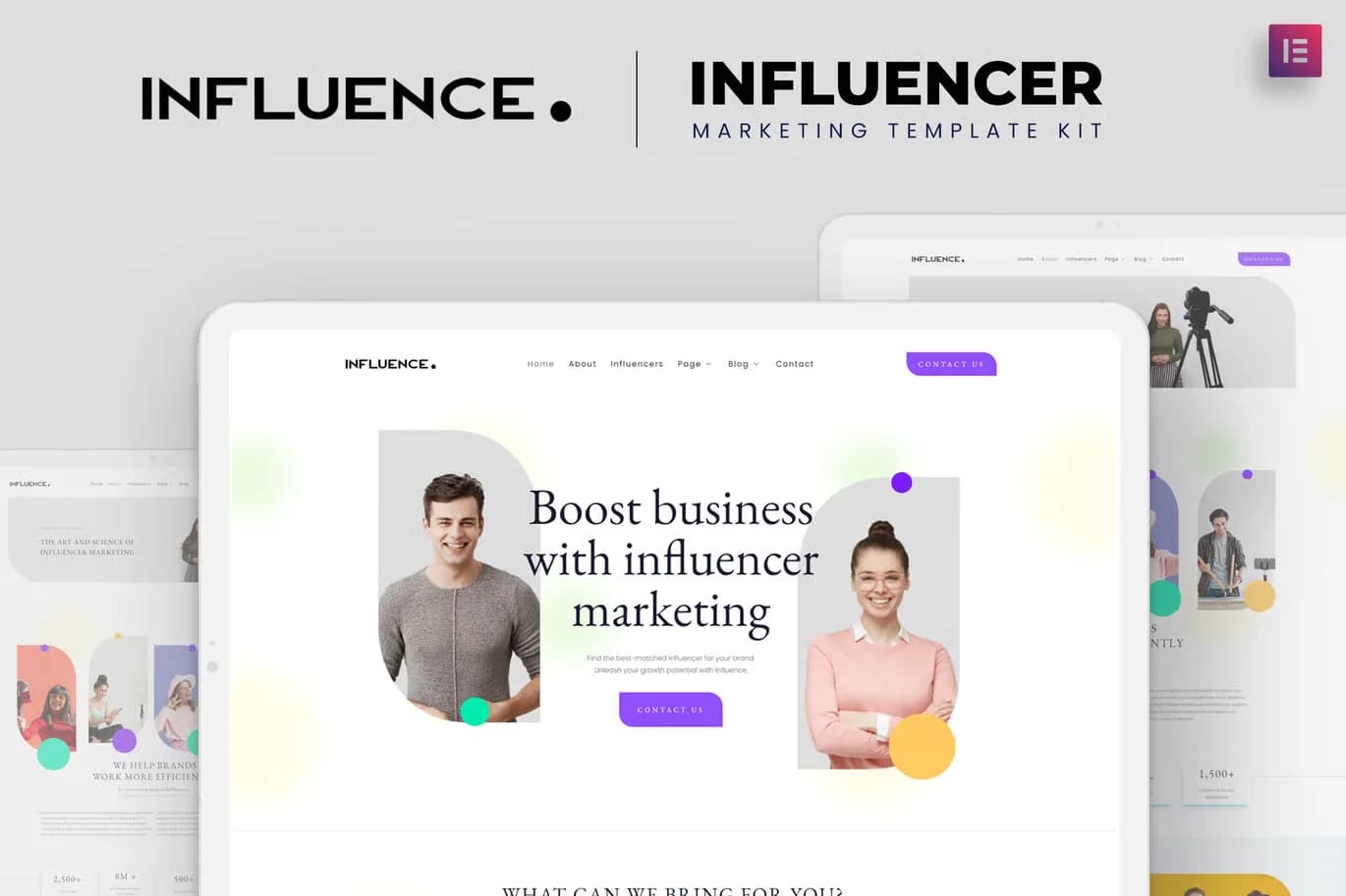 Screenshot of Influence interface