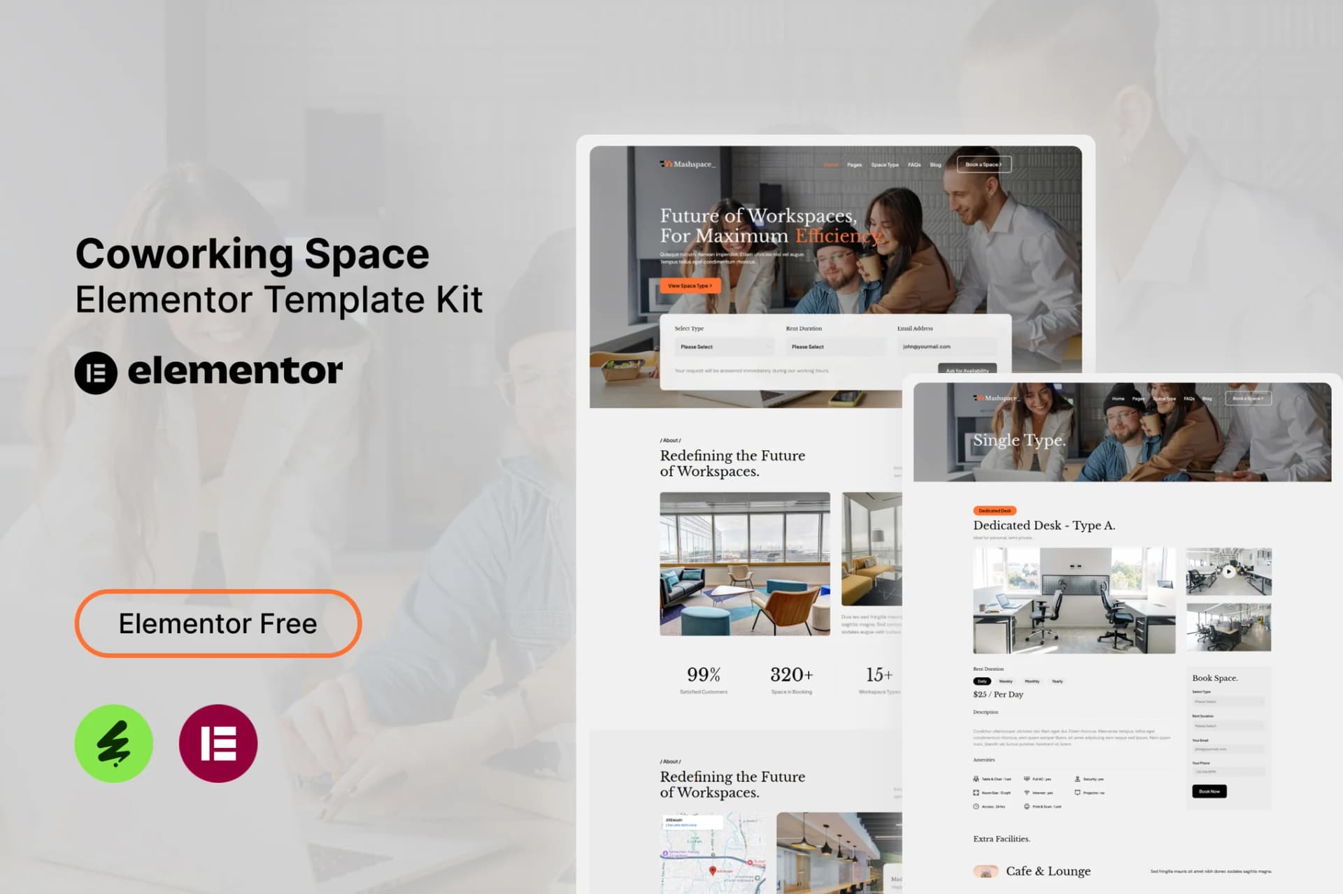 Mashspace - Coworking Space Elementor Template Kit