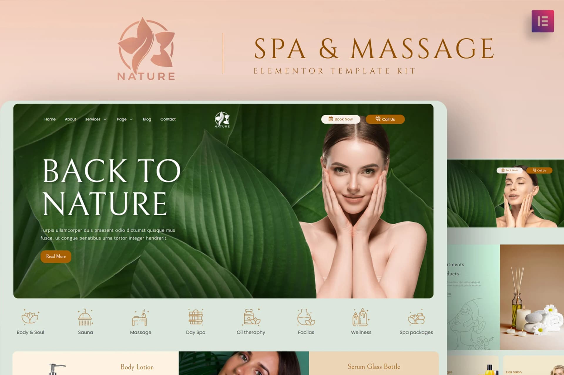 Nature - Spa & Massage Elementor Template Kit 