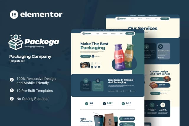 Packega - Packaging Company Elementor Template Kit 
